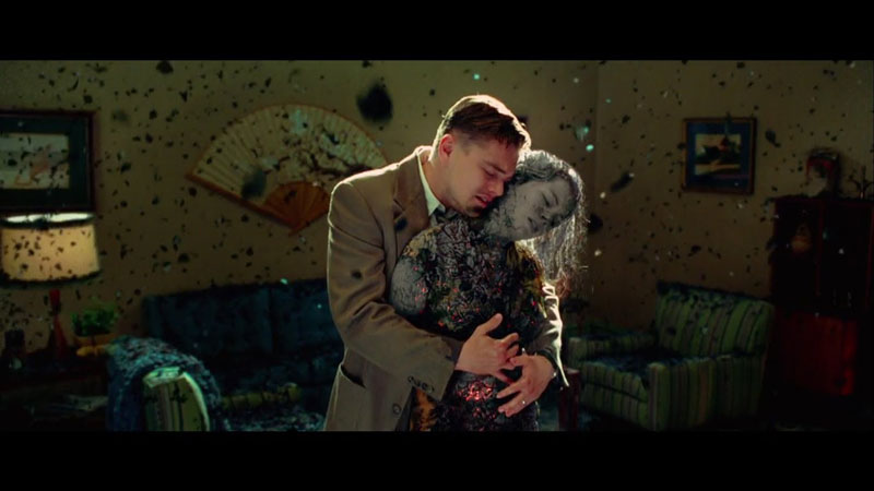 Leonardo DiCaprio from 'Shutter Island' holding his wife as she turns to ashes.