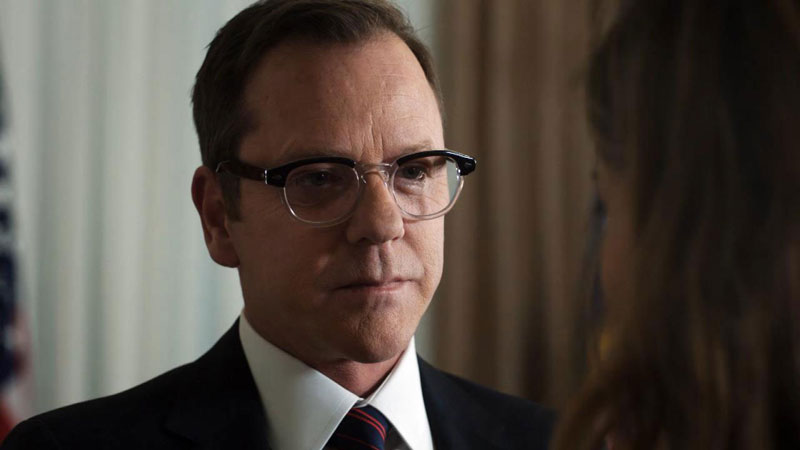 Kiefer Sutherland from 'Designated Survivor' on ABC in a suit