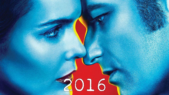 Best of TV List 2016 with the two lead actors from 'The Americans' on FX looking at each other