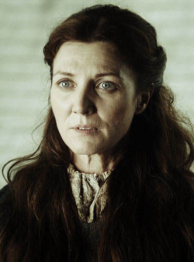 Catelyn Tully from 'Game of Thrones' in a dark outfit