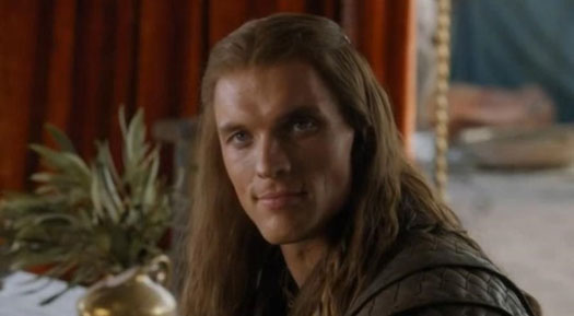 Daario Naharis from 'Game of Thrones' in a dark brown tunic