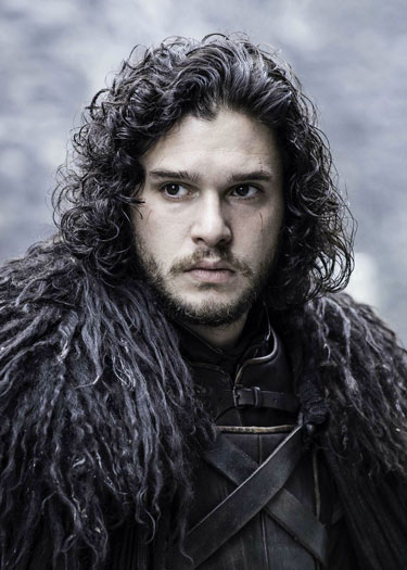 Jon Snow from 'Game of Thrones' in a black fur coat