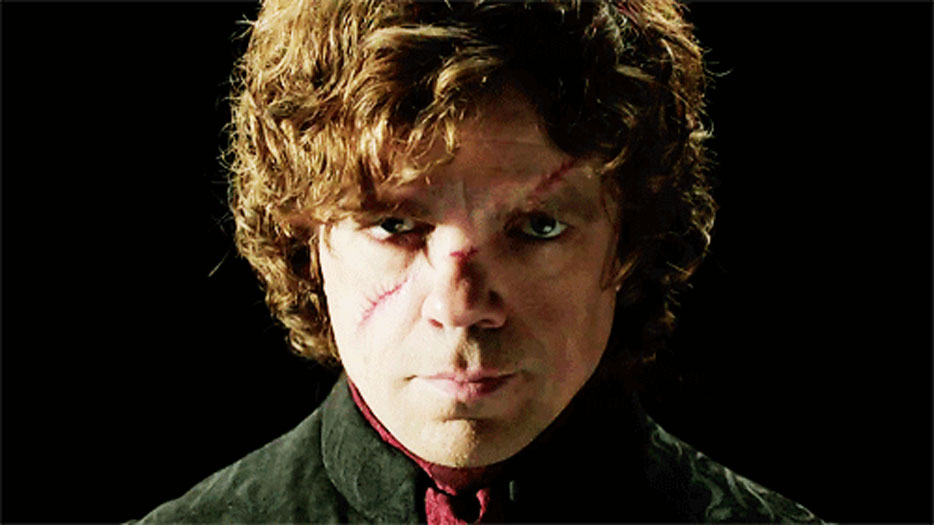 Tyrion Lannister from 'Game of Thrones' with a big scar across his face