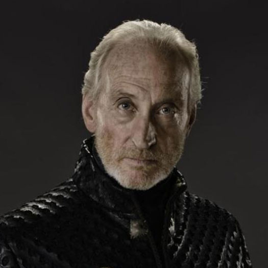 Tywin Lannister from 'Game of Thrones' in a black tunic