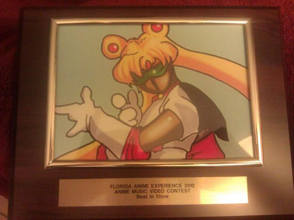 Florida Anime Experience 'Best in Show' award plaque for 'The Cat & The Devil' in 2012