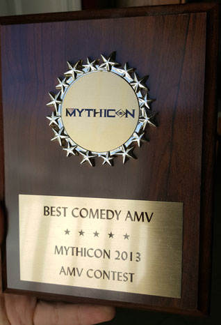 Mythicon 'Best Comedy' award plaque for 'On the Other Side' in 2013