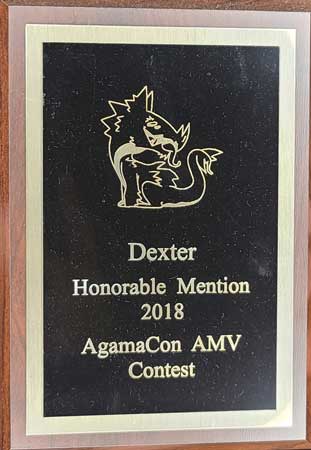 Agamacon 'Honorable Mention' award plaque for 'The Butterfly' in 2018