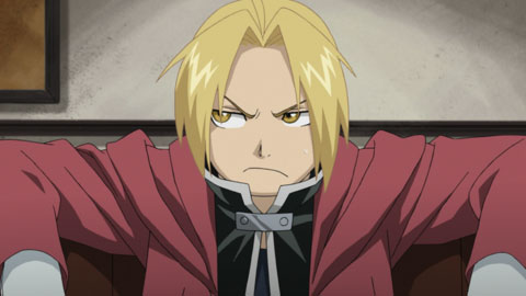 Photo of Edward Elric looking frustrated